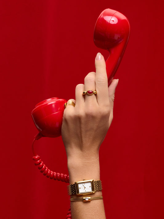 Anillo Red Flame Gold