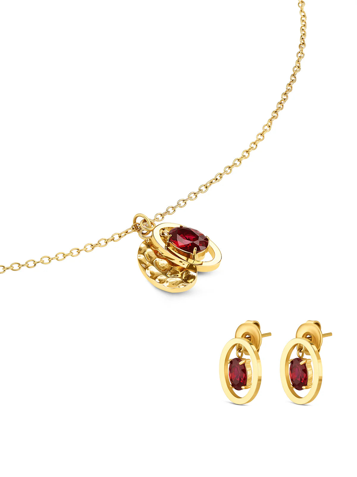 Set Collar y Aros Birthstone Julio
