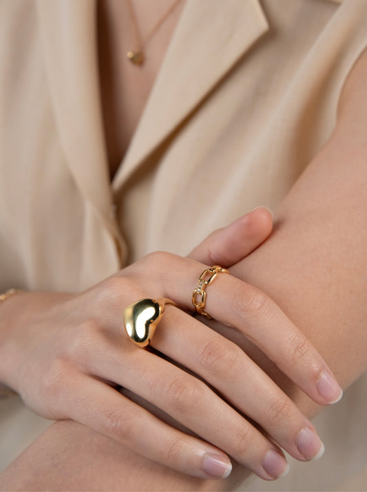 Anillo Crazy Heart Gold