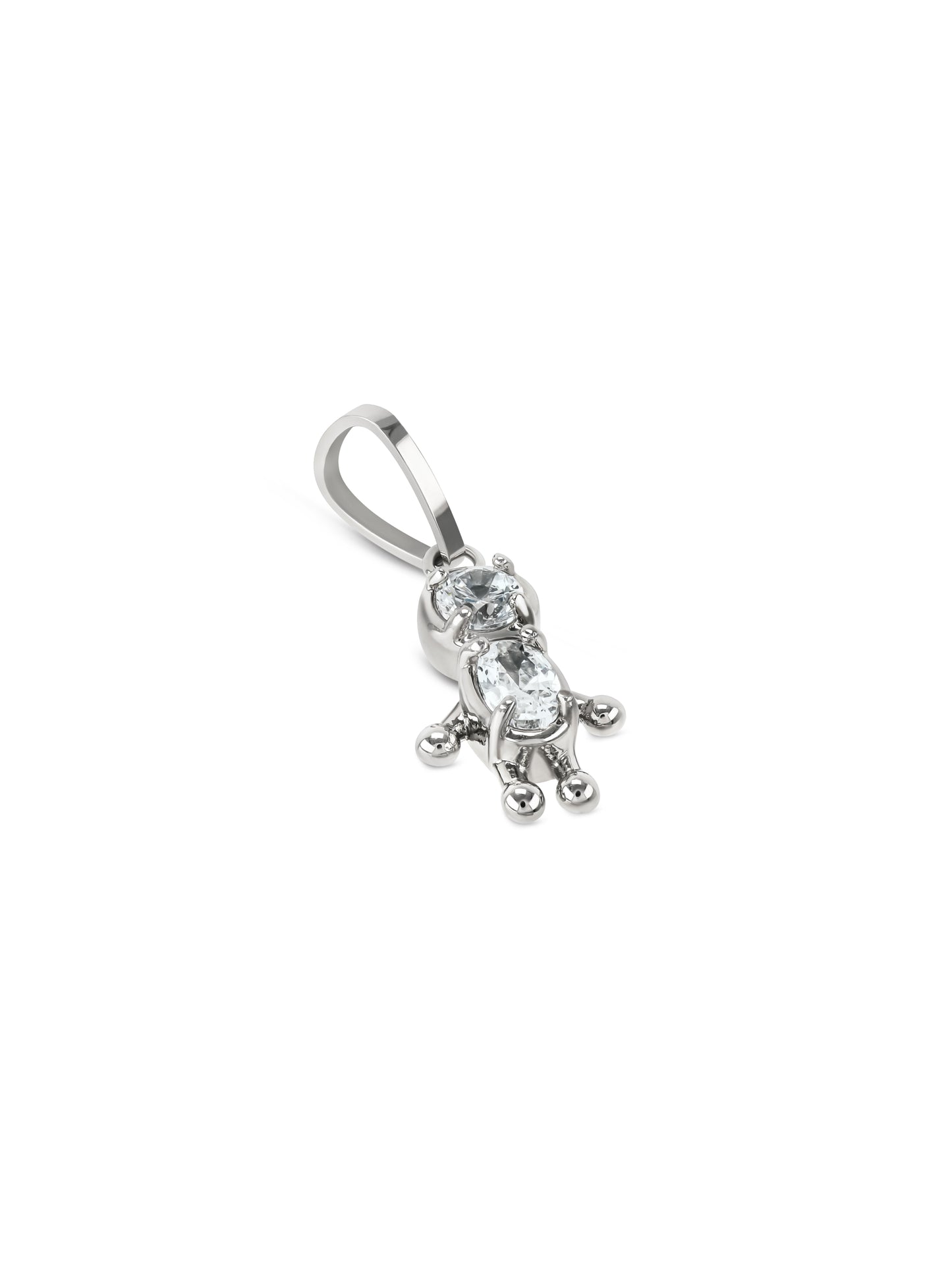 Charm Energy Boy Crystal Silver