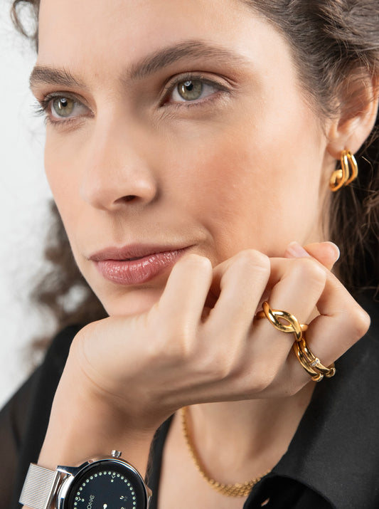 Anillo Infinity Crossed Gold