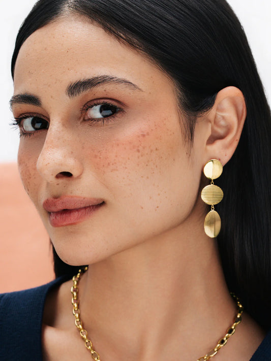 Aros Plissé Long Gold