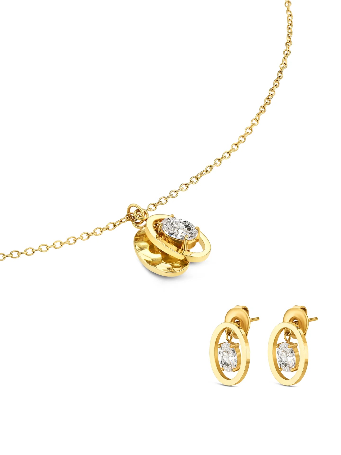 Set Collar y Aros Birthstone Abril