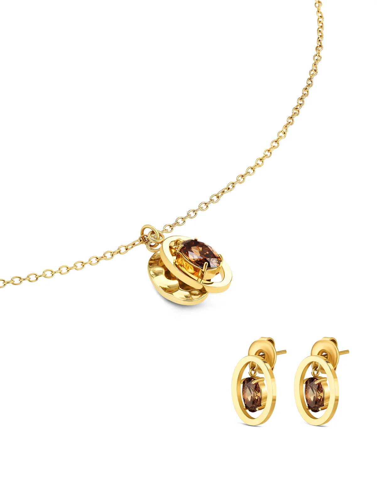 Set Collar y Aros Birthstone Noviembre
