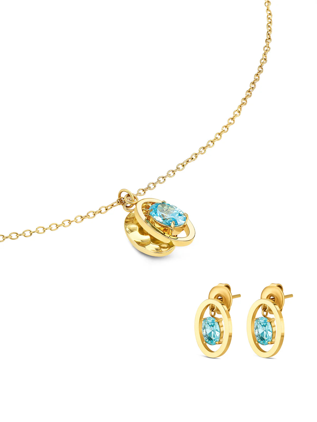 Set Collar y Aros Birthstone Diciembre