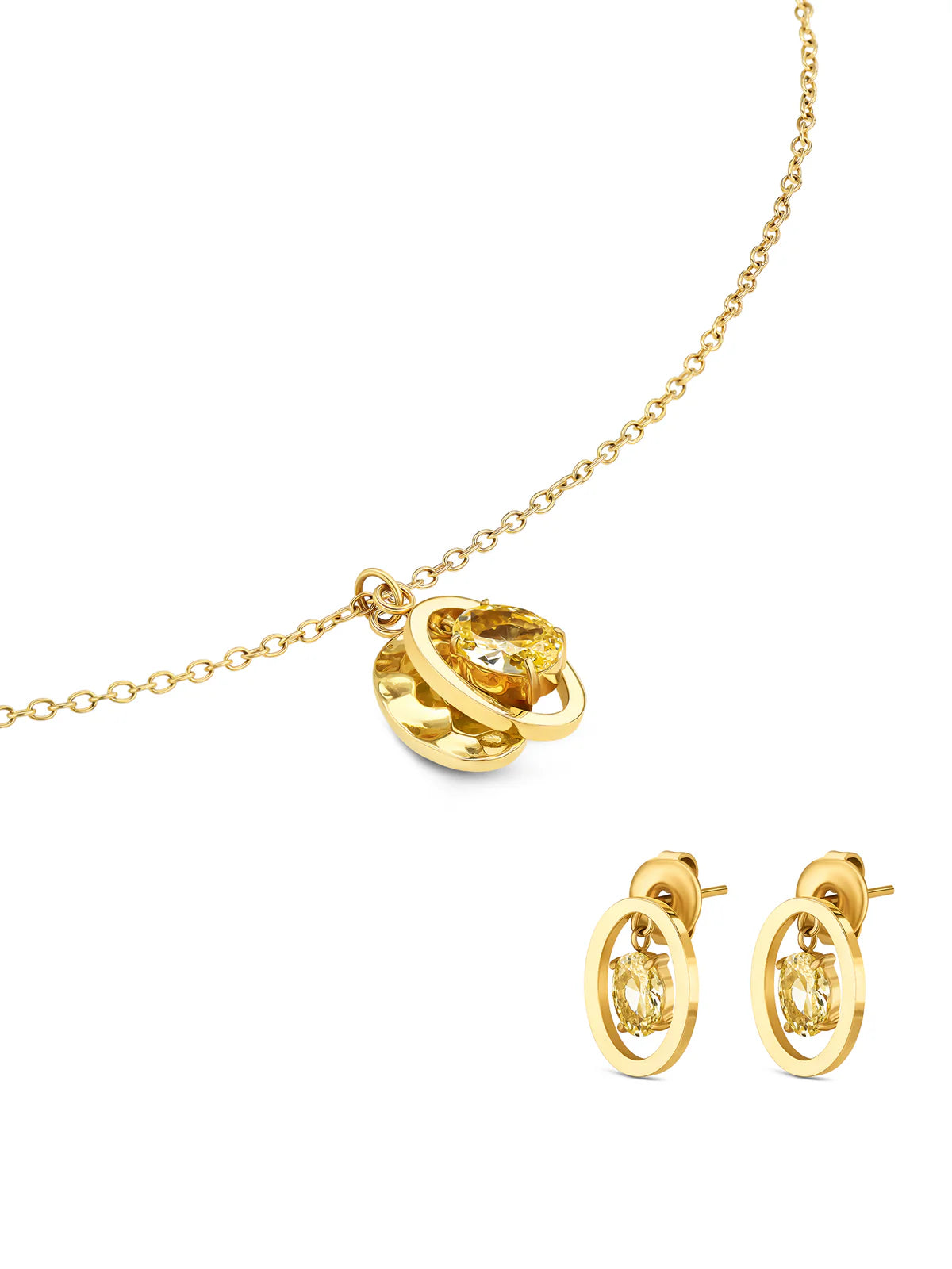 Set Collar y Aros Birthstone Octubre