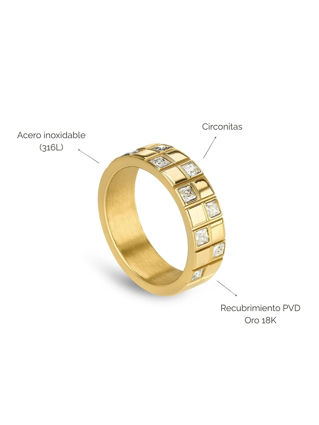 Anillo Chess Crystal Gold