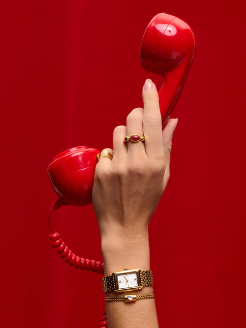 Anillo Red Flame Gold