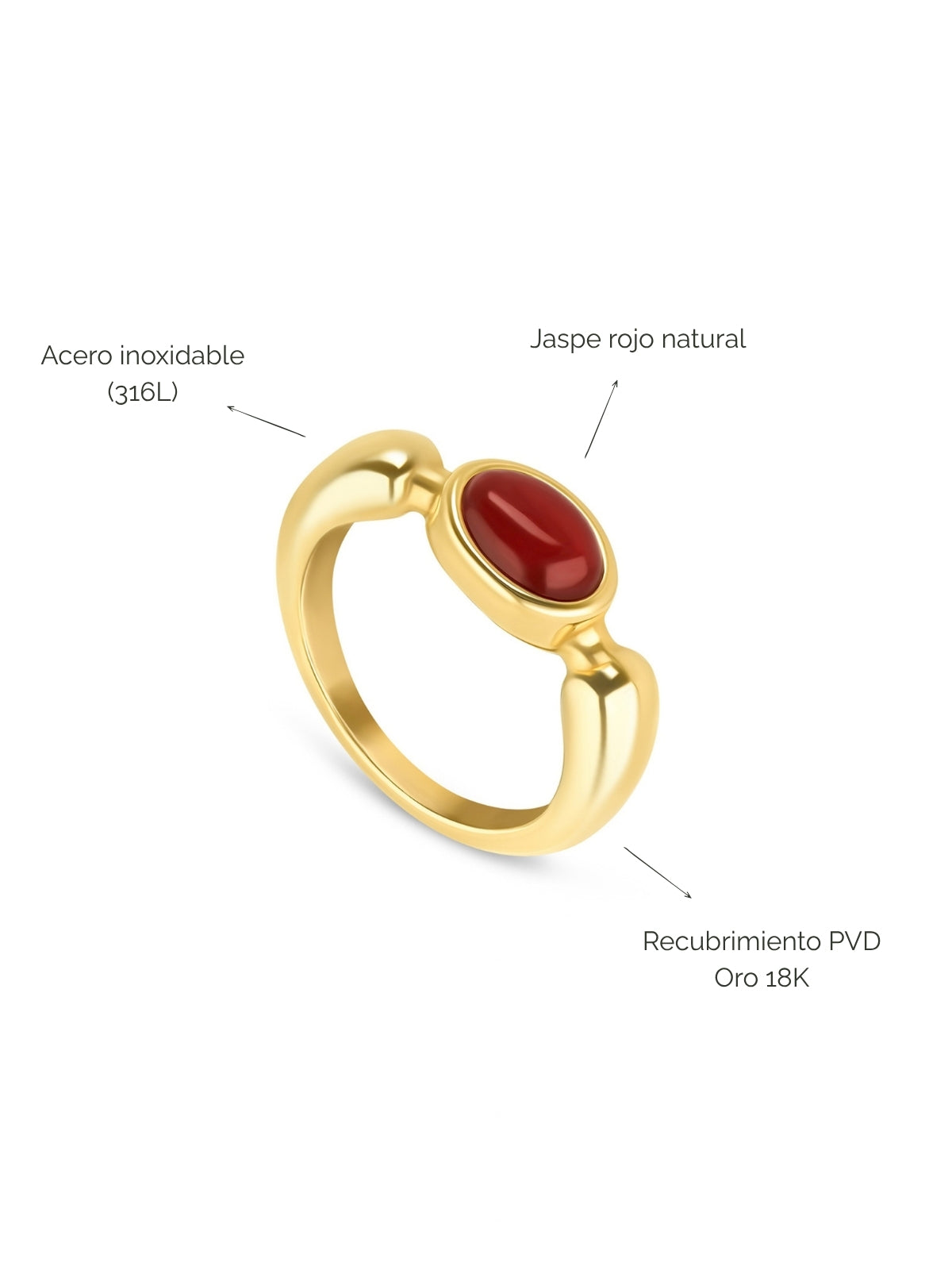 Anillo Red Flame Gold