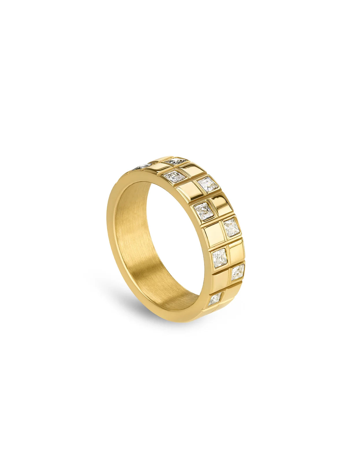 Anillo Chess Crystal Gold