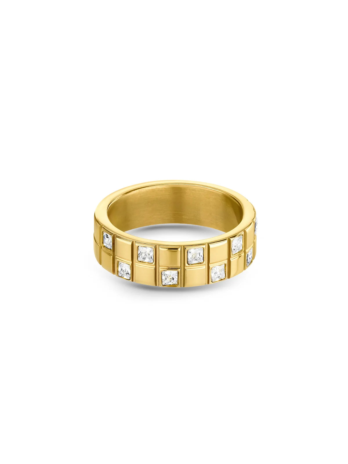 Anillo Chess Crystal Gold
