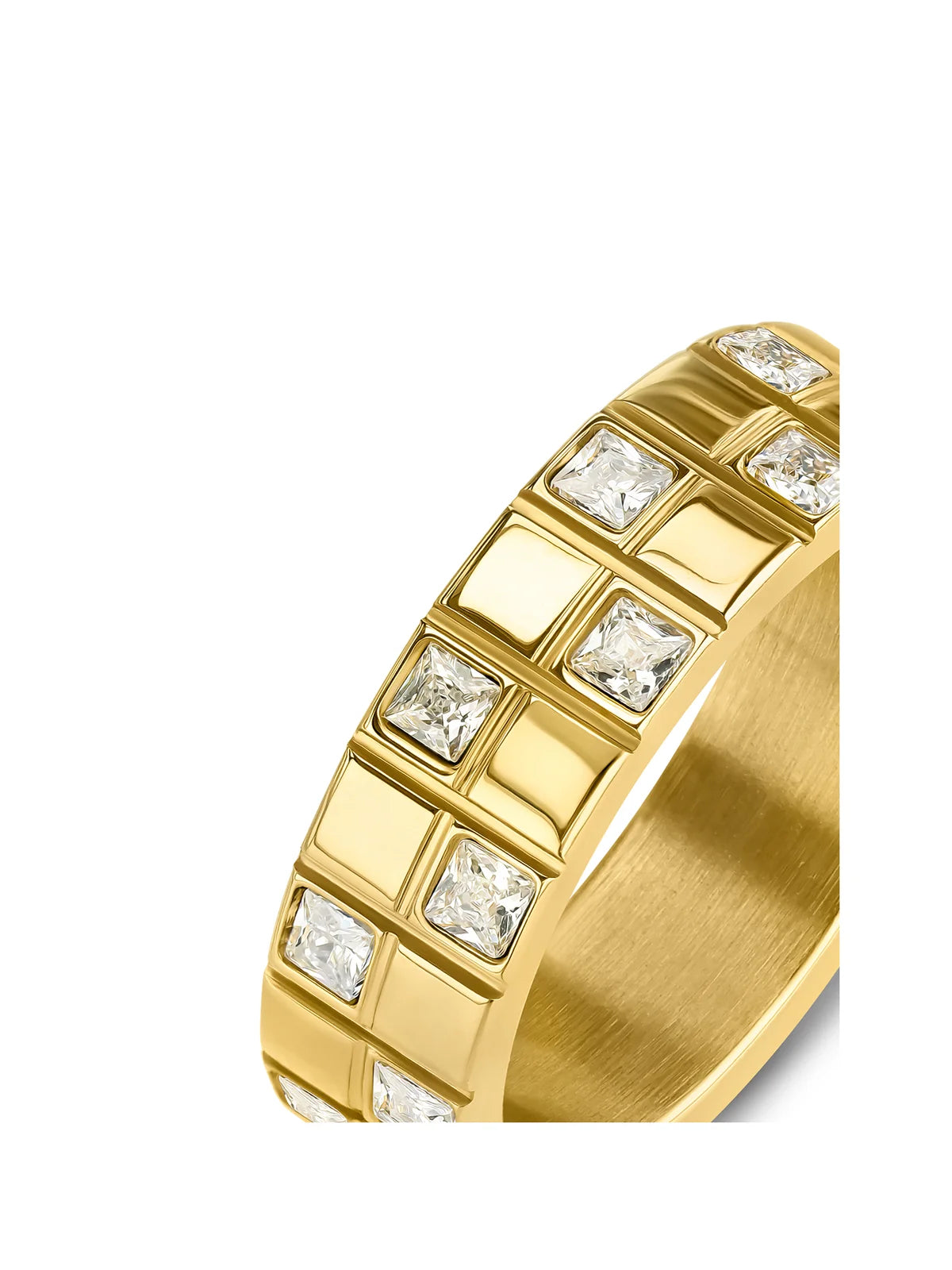 Anillo Chess Crystal Gold