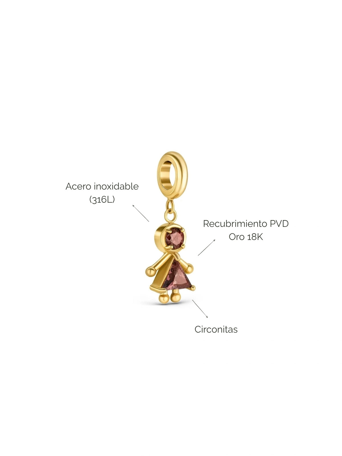 Charm Energy Berry Girl Crystal Gold