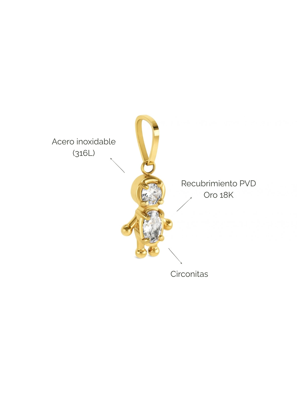 Charm Energy Boy Crystal Gold