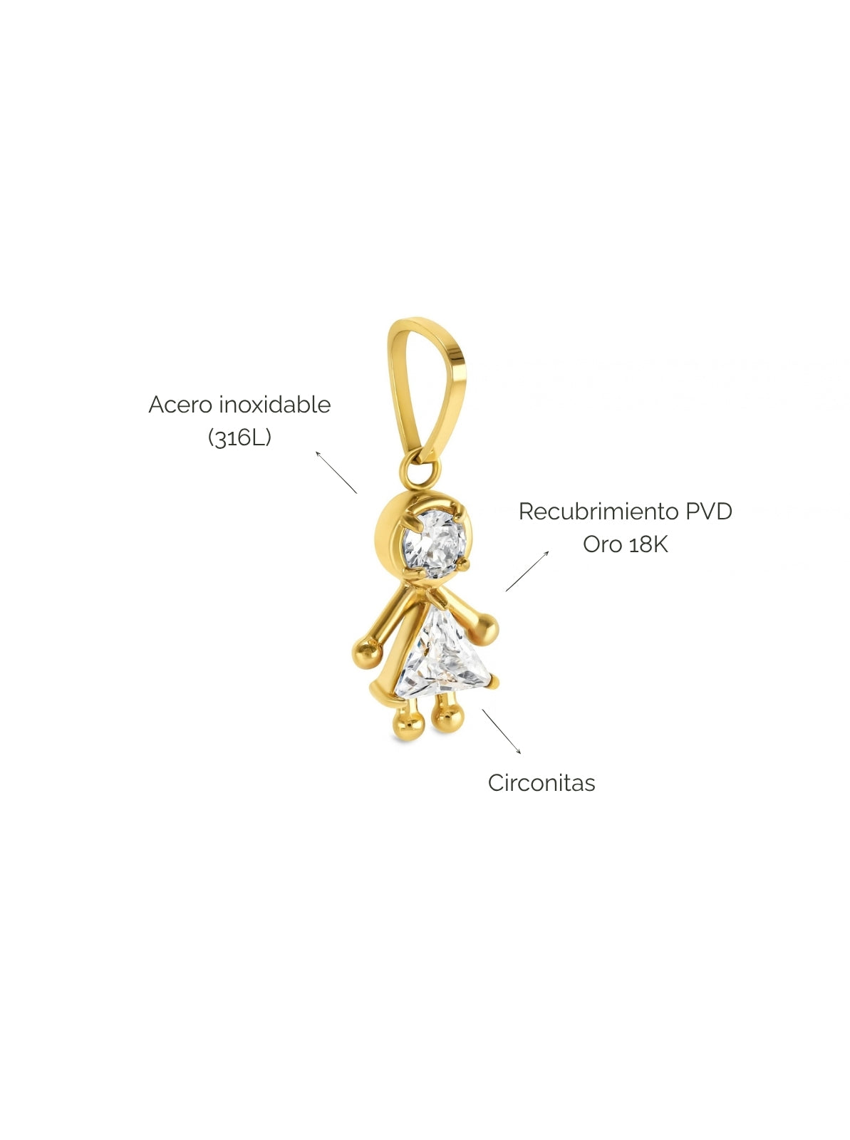 Charm Energy Girl Crystal Gold