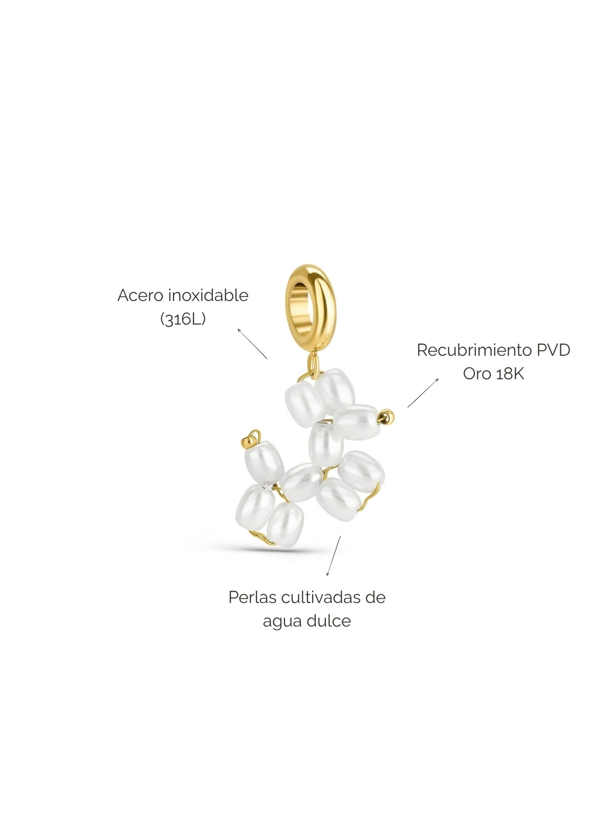 Charm Energy Pearl Dog Gold
