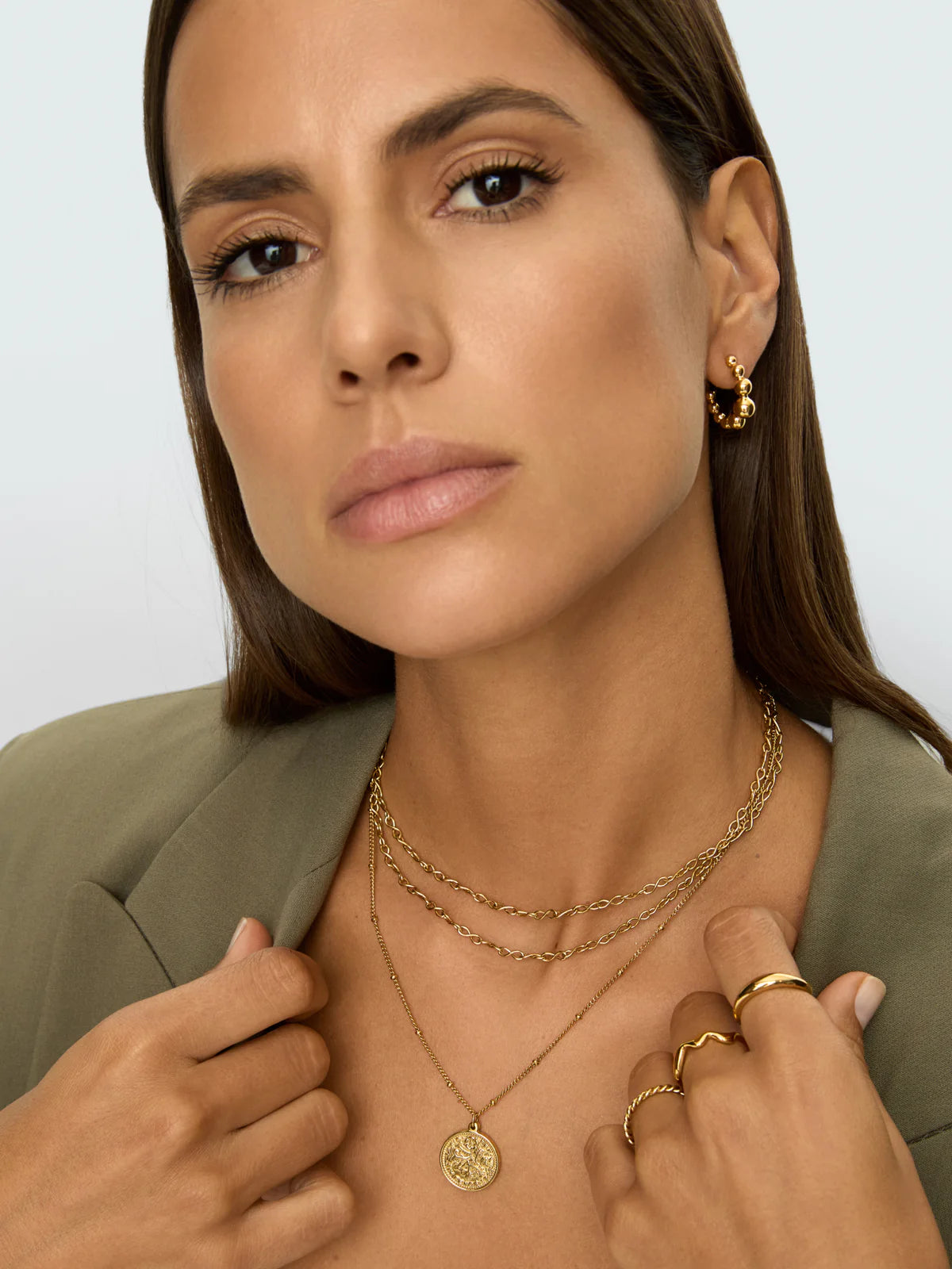Collar Neckmess Enlace Long Gold