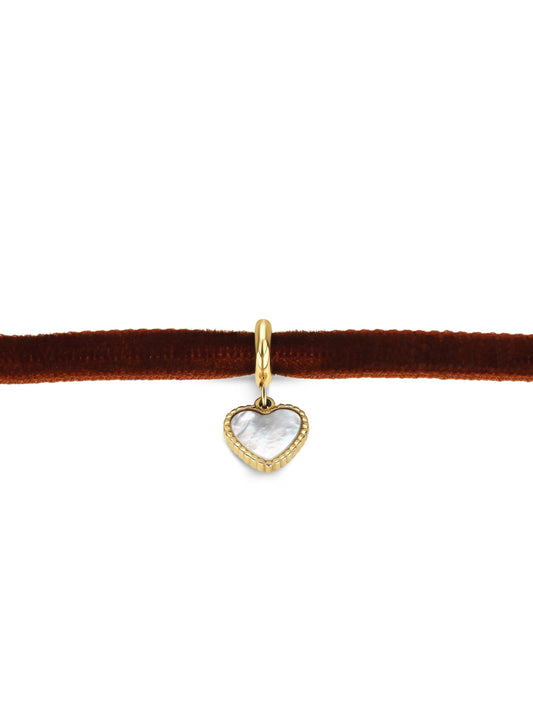 Collar Neckmess Velvet Love Brown