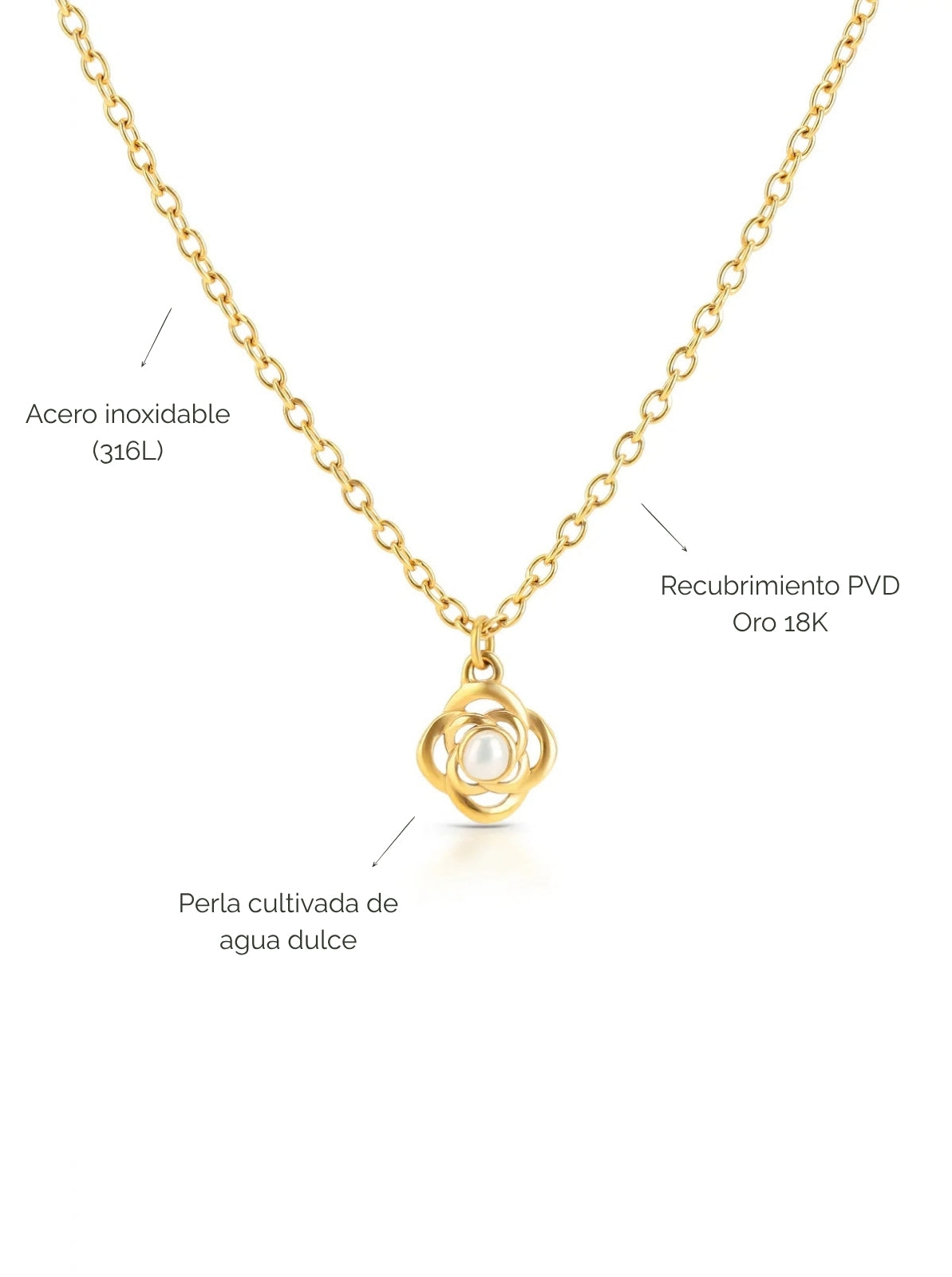 Collar Rose Petite Pearl Gold