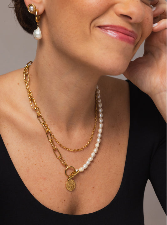 Collar Neckmess Pearly Gold