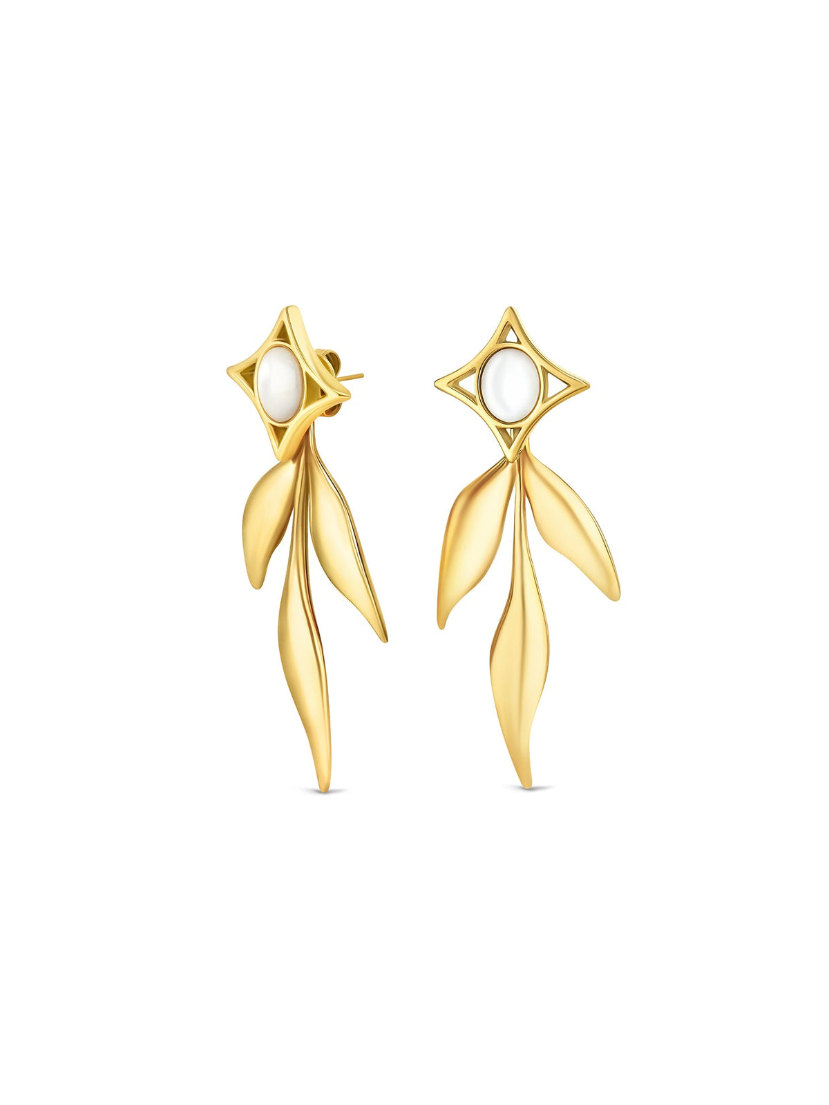 Aros Margot Falling Leaves Gold en tono dorado ONE