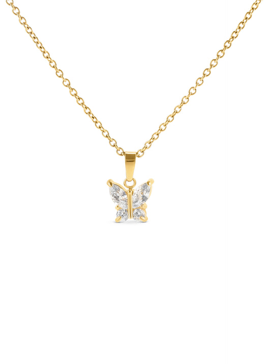 Collar Butterfly Crystal Gold