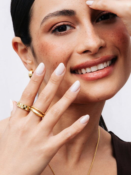 Anillo Chess Crystal Gold talla 8 de ONE