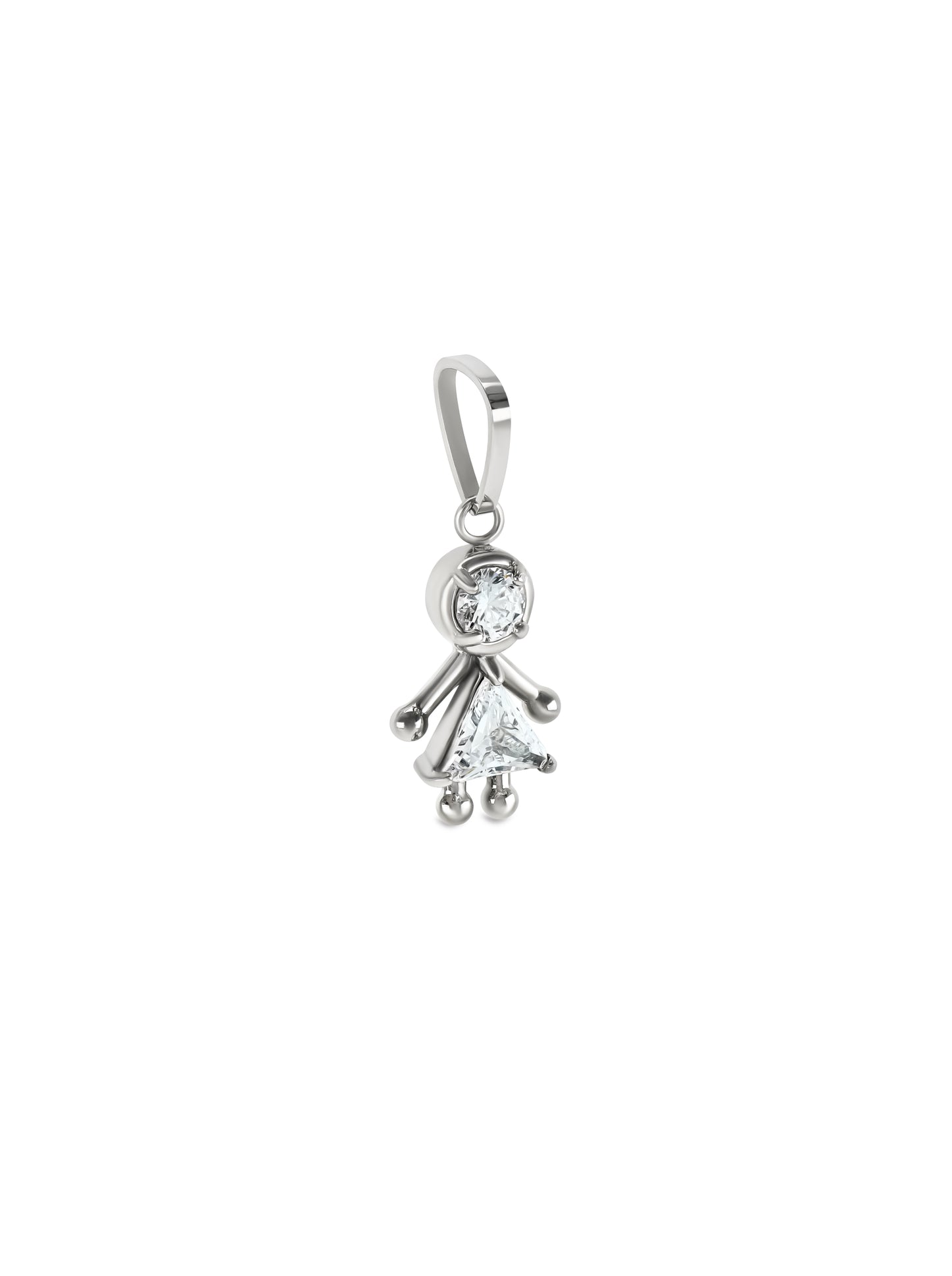 Charm Energy Girl Crystal Silver