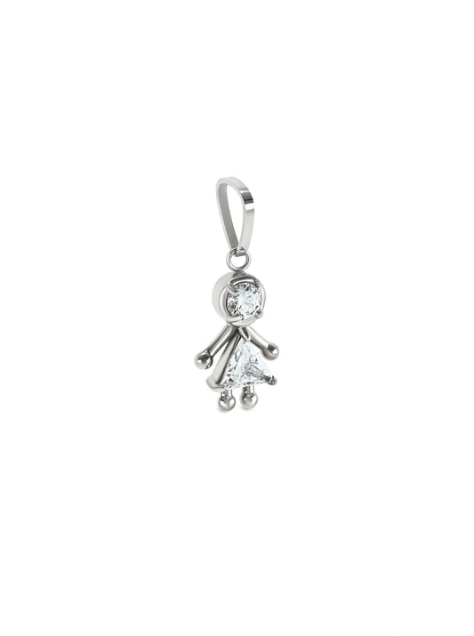 Charm Energy Girl Crystal Silver