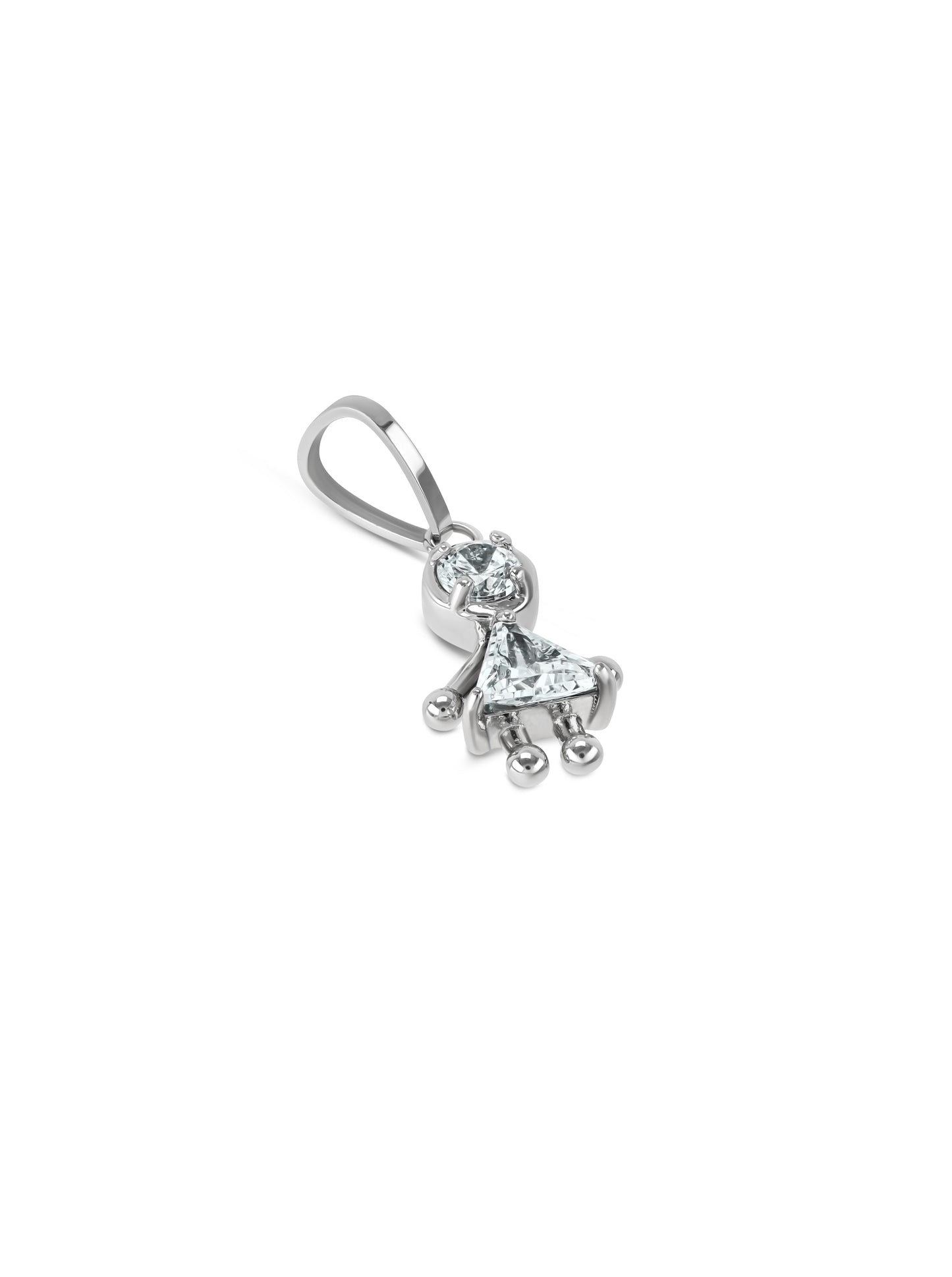 Charm Energy Girl Crystal Silver