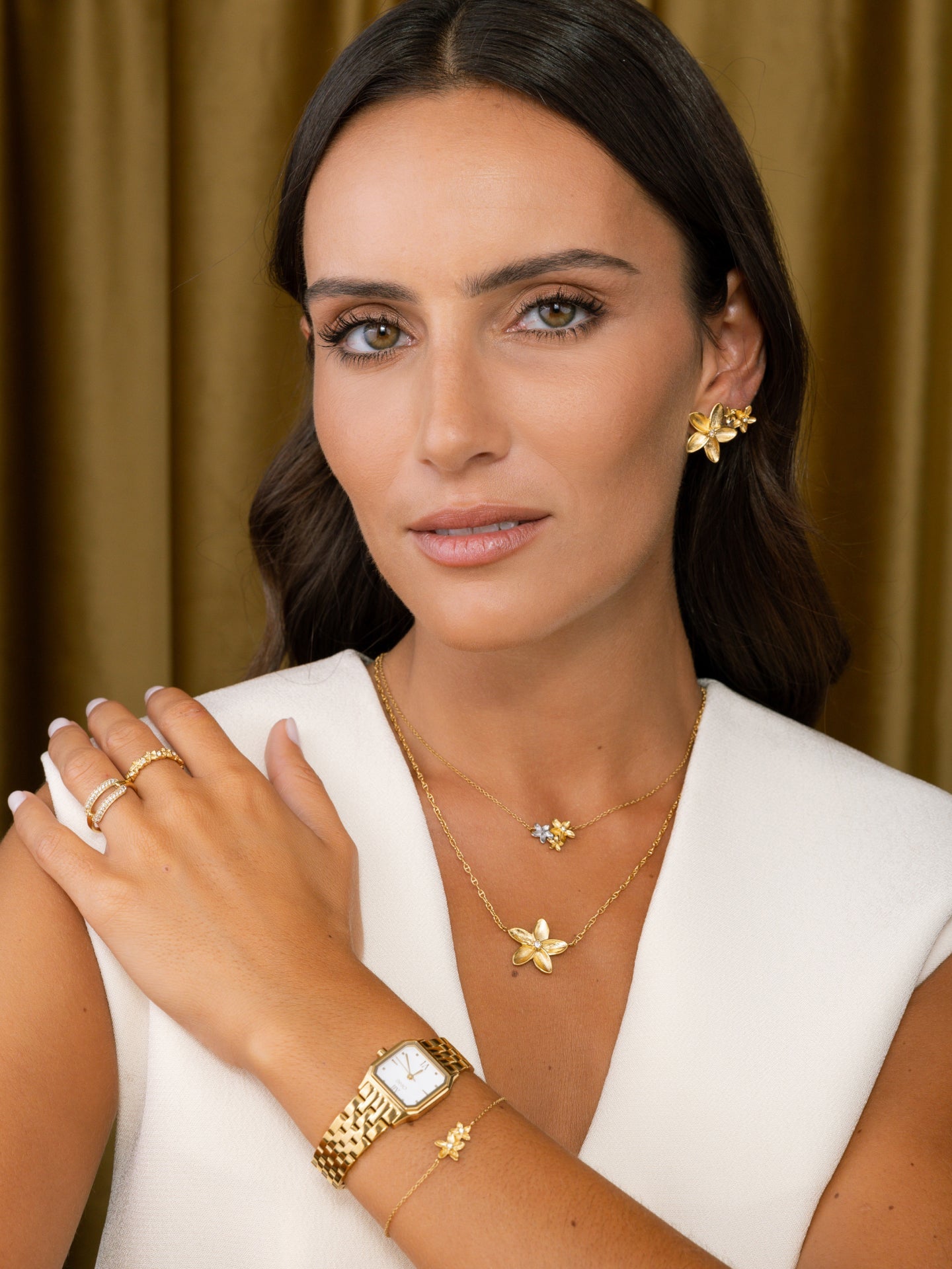 Anillo Fleur Gold talla 7 de ONE