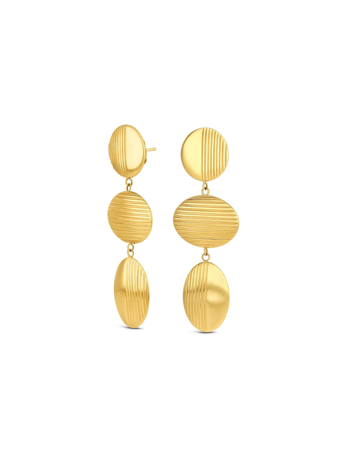 Aros Plissé Long Gold en tono dorado ONE
