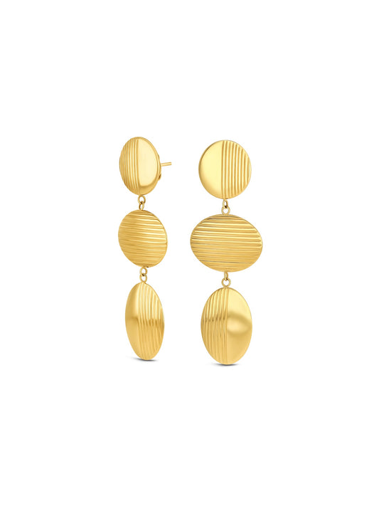 Aros Plissé Long Gold en tono dorado ONE
