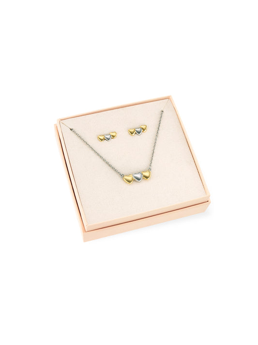 Set Collar & Aros Crazy Heart Bicolor