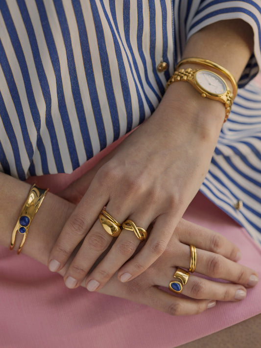 Anillo Element Blue Gold