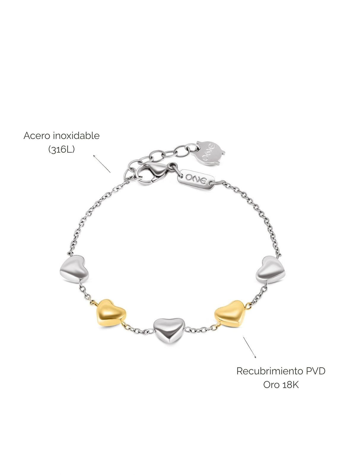 Pulsera Crazy Heart Embrace Bicolor
