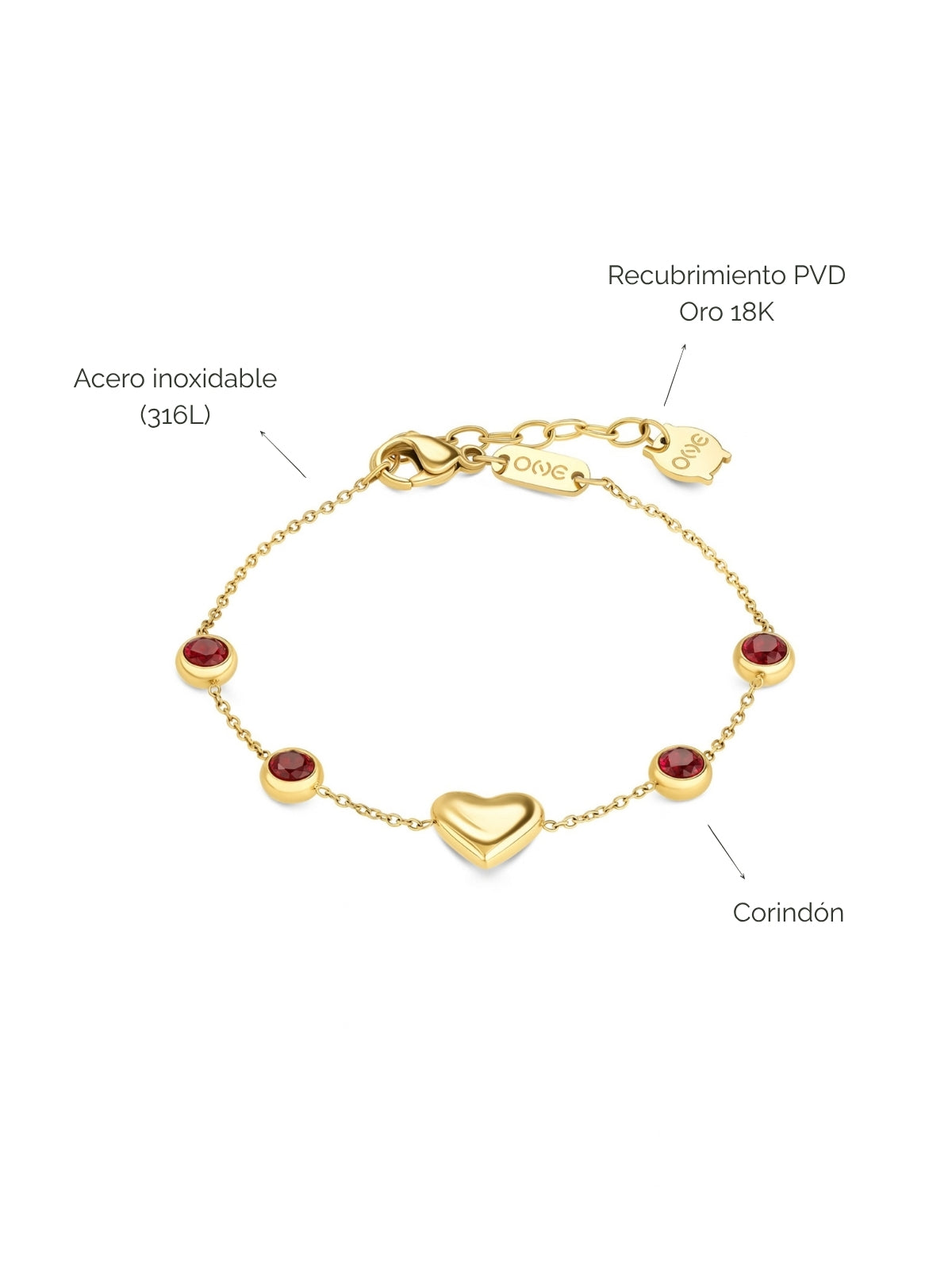 Pulsera Red Spark Gold