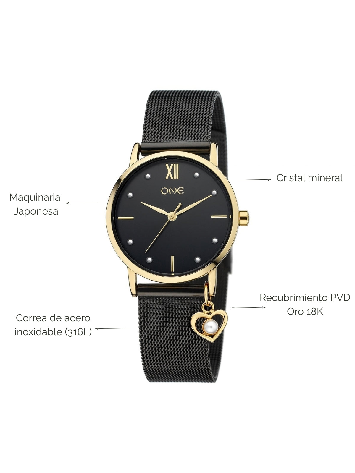 Reloj Truly Charm Black