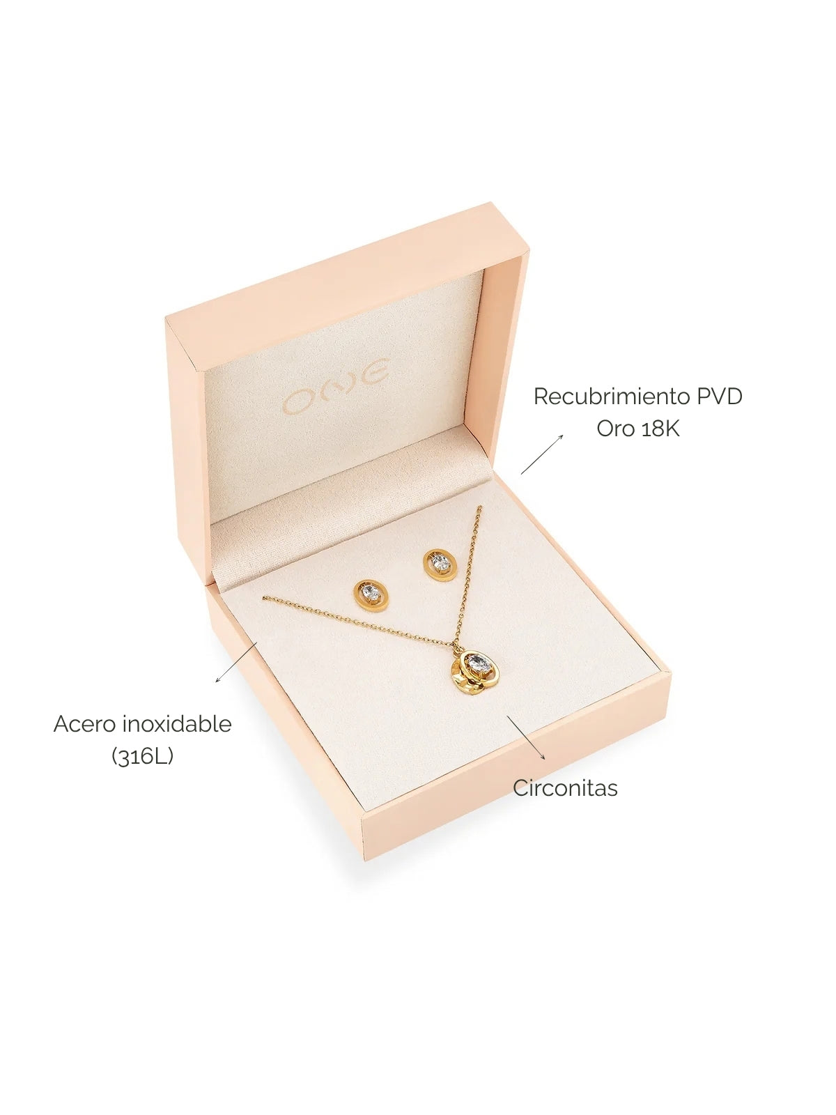 Set Collar y Aros Birthstone Abril - Coraje
