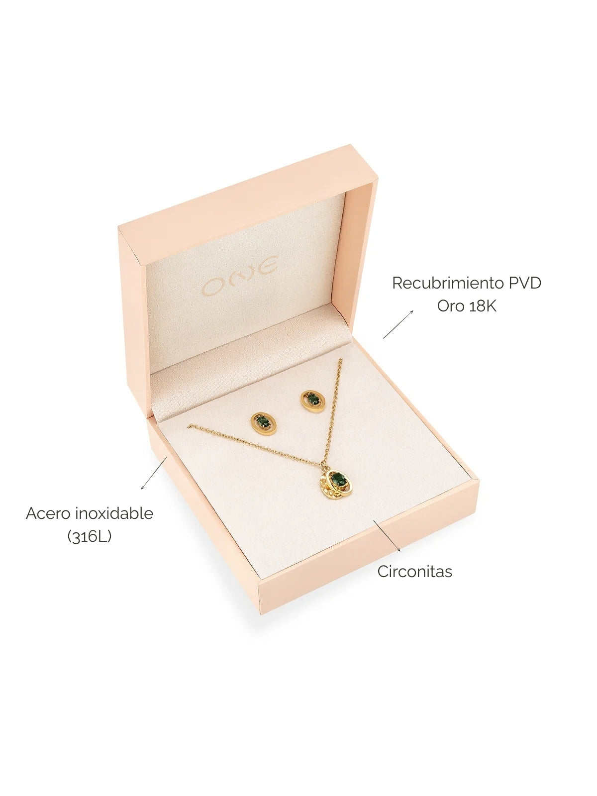 Set Collar y Aros Birthstone Mayo - Esperanza
