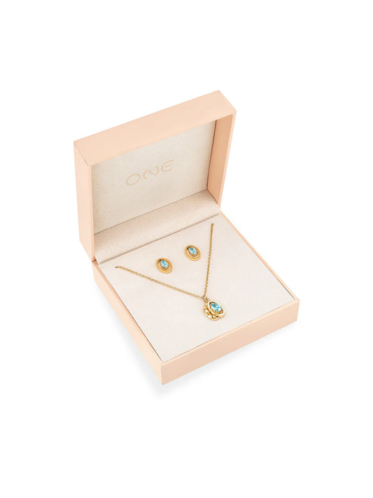 Set Collar y Aros Birthstone Diciembre
