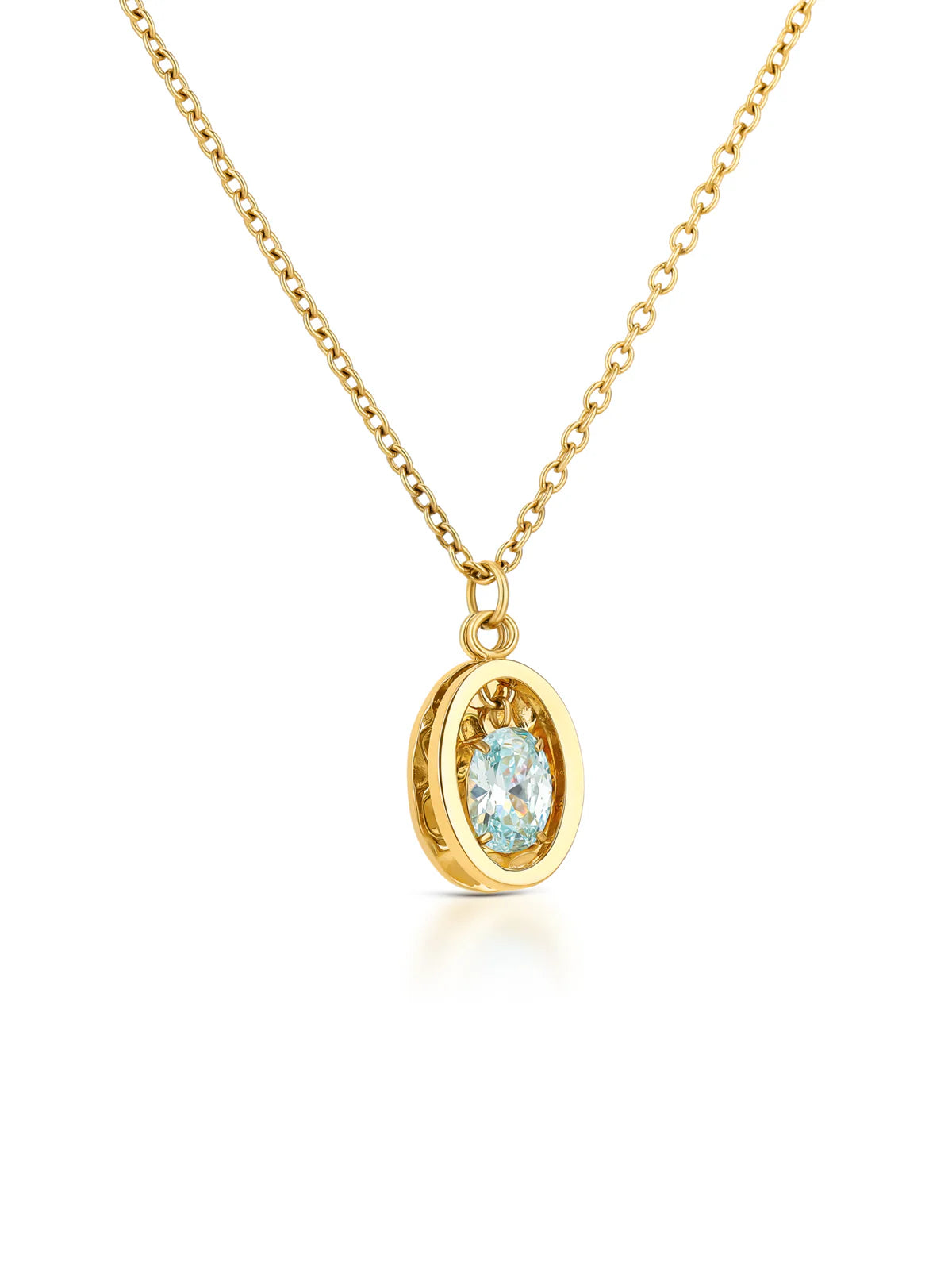 Set Collar y Aros Birthstone Marzo - Serenidad