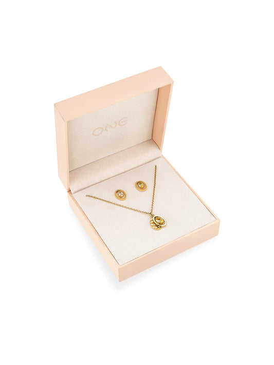 Set Collar y Aros Birthstone Octubre