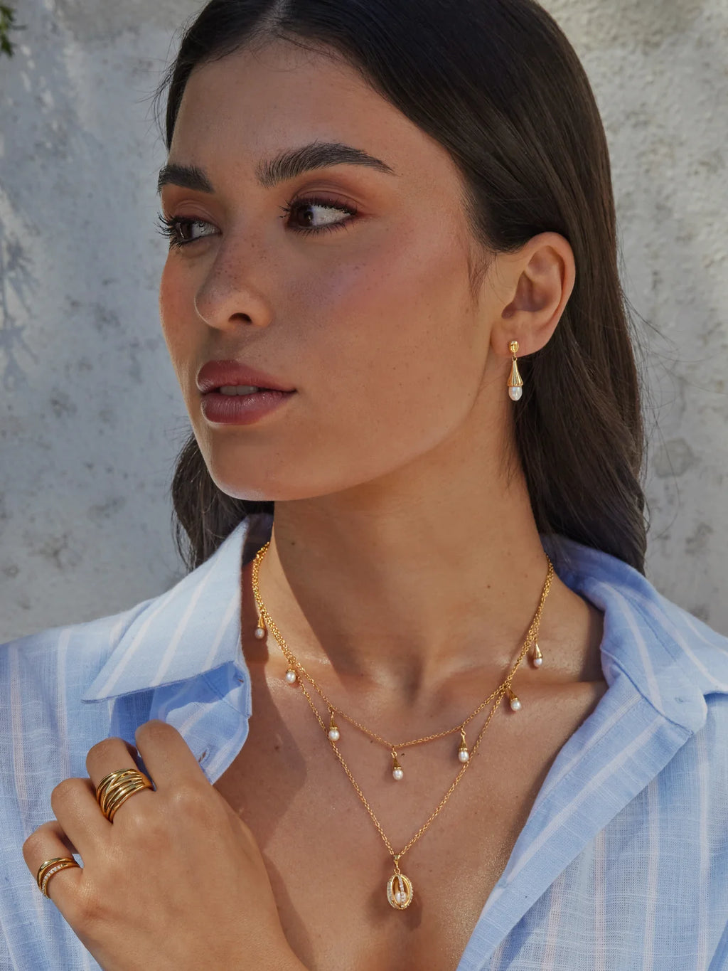 Set Collar y Aros Sea Pearl