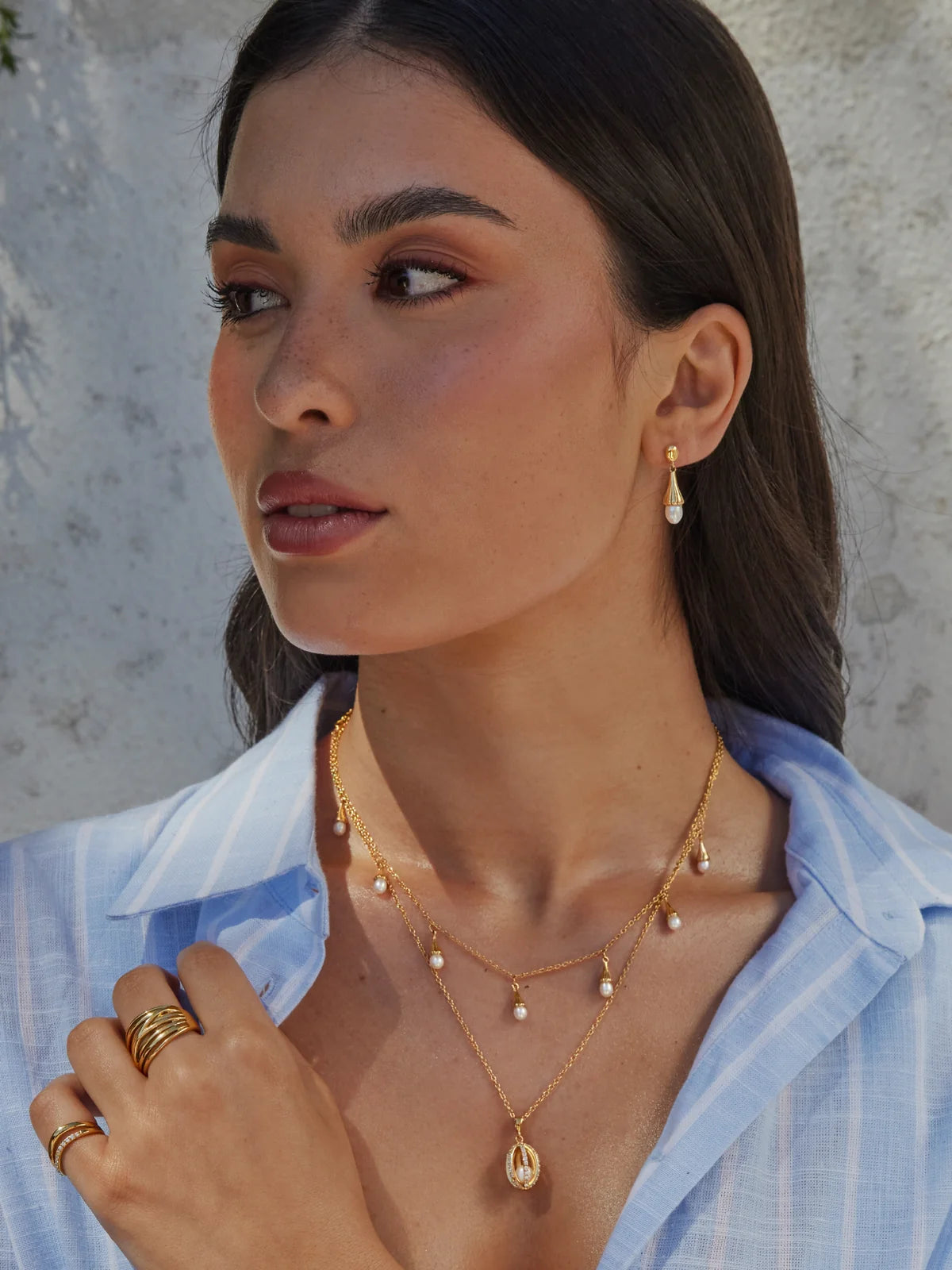 Set Collar y Aros Sea Pearl