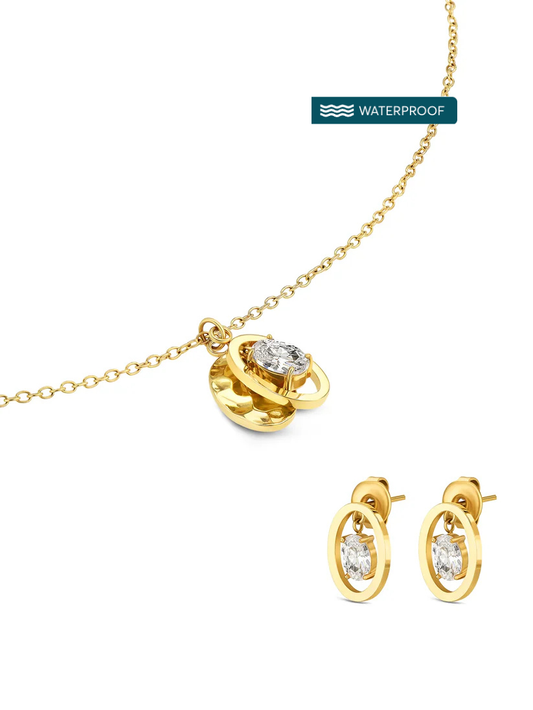 Set Collar y Aros Birthstone Abril