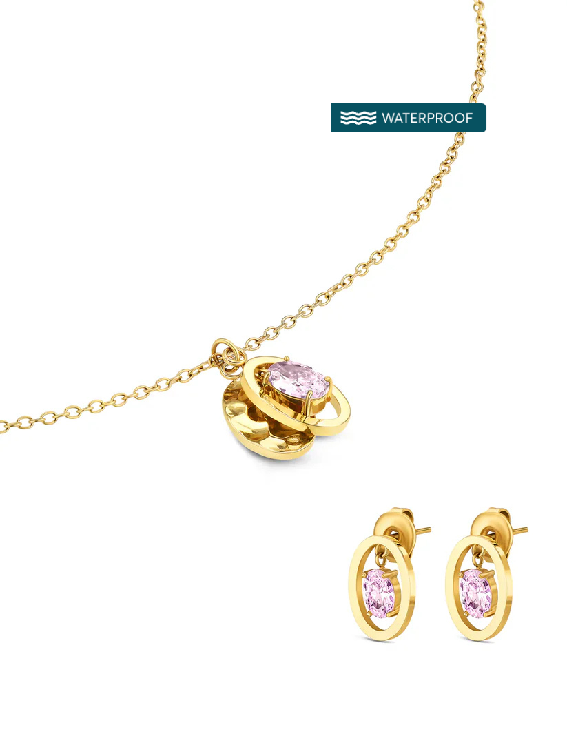 Set Collar y Aros Birthstone Junio