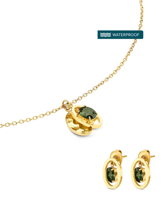 Set Collar y Aros Birthstone Mayo
