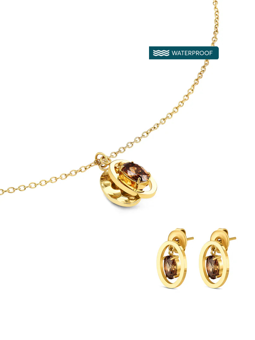 Set Collar y Aros Birthstone Noviembre