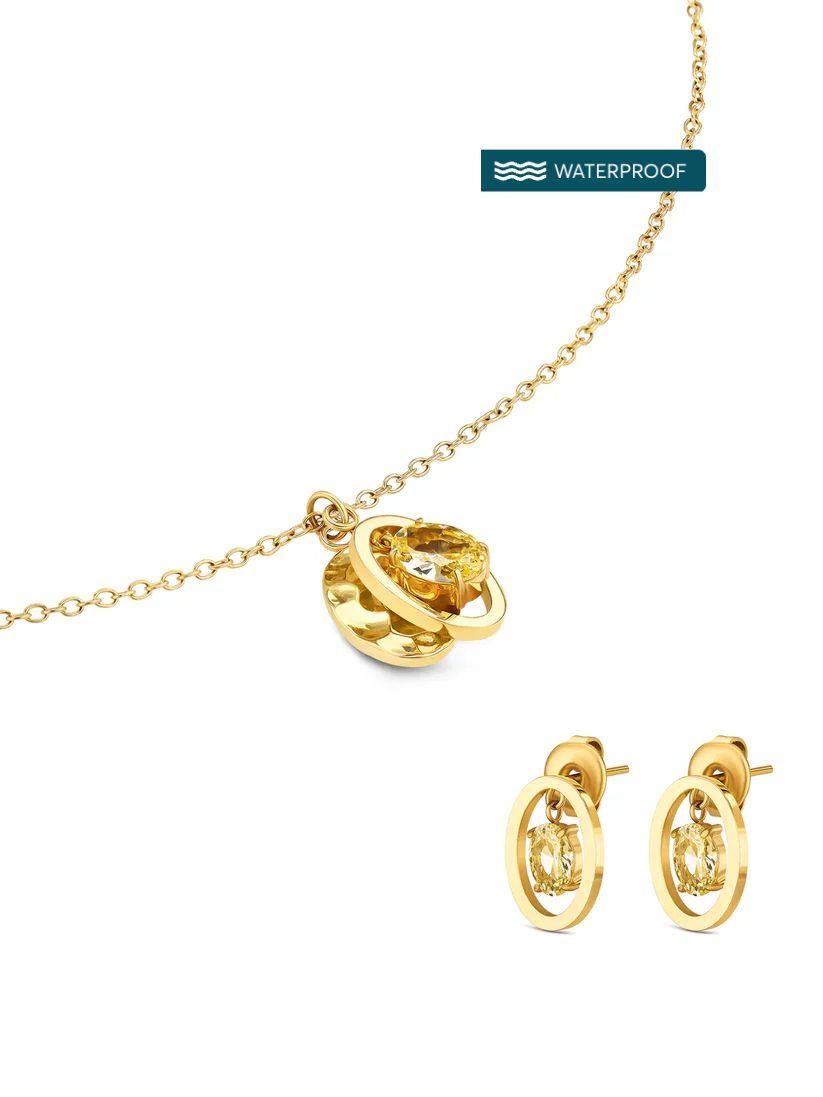 Set Collar y Aros Birthstone Octubre